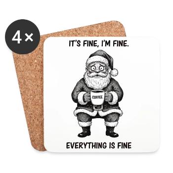 Its Fine Im Fine Kaffee Stressige Weihnachten - Untersetzer (4er-Set) - Weiß - Vorne