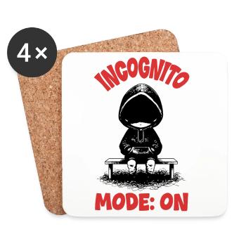 Incognito Mode On Introvert Manga - Dessous de verre (lot de 4) - blanc - Devant