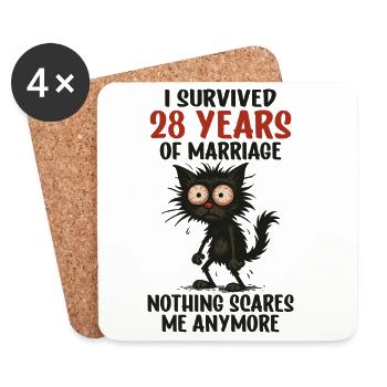 28 Wedding Anniversary Gift Husband Husband Wife - Coasters (set of 4) - white - Front