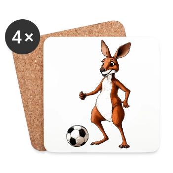 Football Kangaroo - Dessous de verre (lot de 4) - blanc - Devant