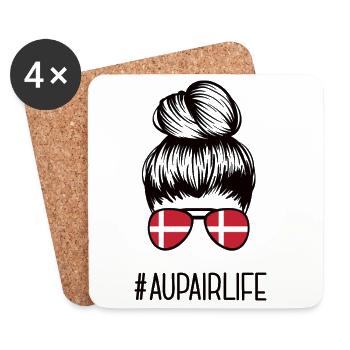 Danemark Au Pair Année de Travail et Voyage à l’étranger Aupair - Dessous de verre (lot de 4) - blanc - Devant