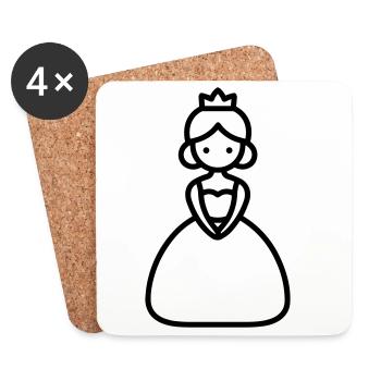 princess - Coasters (set of 4) - white - Front