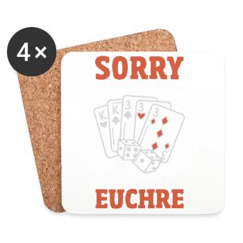 Tut Mir Leid Dass Ich Zu Spät Bin Euchre - Untersetzer (4er-Set) - Weiß - Vorne
