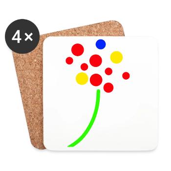 Confetti Neon Bouquet - Coasters (set of 4) - white - Front
