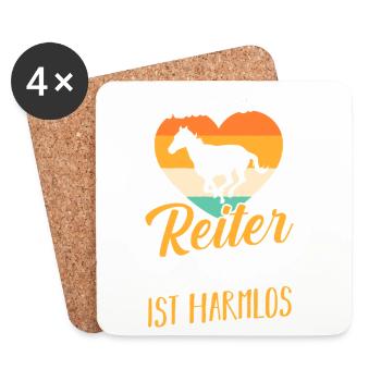 Reiten Pferdeliebhaber Reiterhof Pferde - Untersetzer (4er-Set) - Weiß - Vorne
