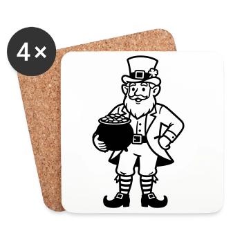 Nain avec un pot d’or - Dessous de verre (lot de 4) - blanc - Devant