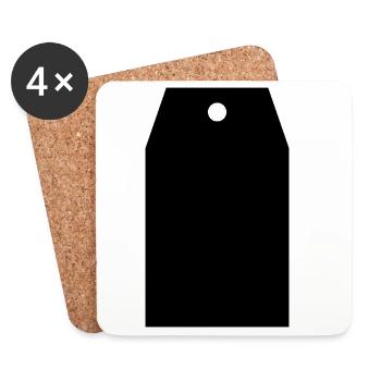 Étiquette cadeau - Dessous de verre (lot de 4) - blanc - Devant
