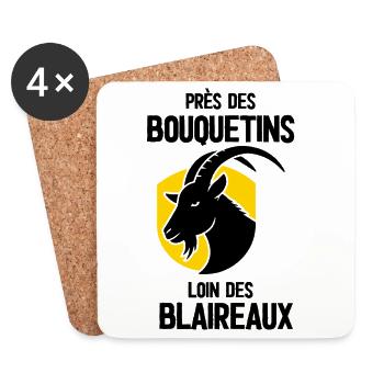 Dragon doré en silhouette - Dessous de verre (lot de 4) - blanc - Devant