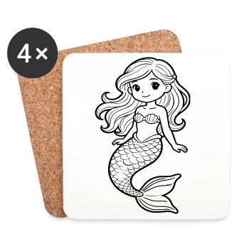 mermaid - Coasters (set of 4) - white - Front