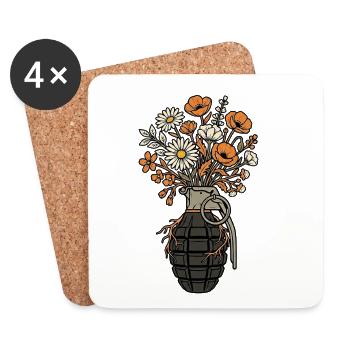 Flower Garnet Peace - Coasters (set of 4) - white - Front