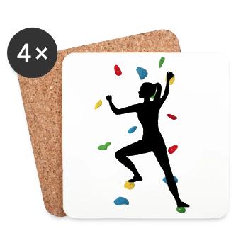 Climbing Wall Woman – Boulder Adventure - Coasters (set of 4) - white - Front
