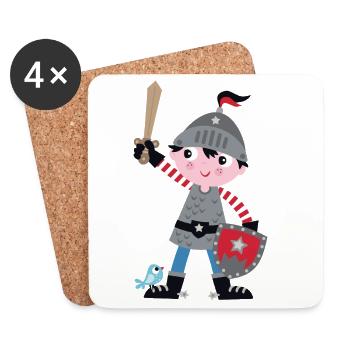 Kleiner Ritter Abenteuer - Untersetzer (4er-Set) - Weiß - Vorne