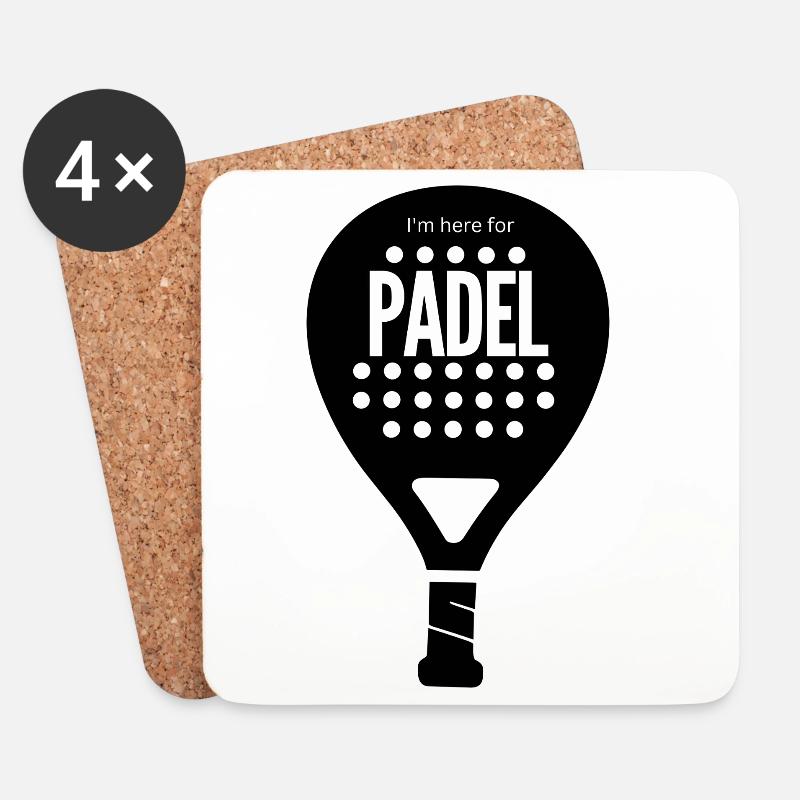 Padel Fokus Dunkles Motiv - Untersetzer (4er-Set) - Weiß