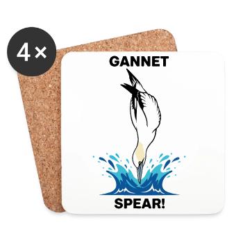 Fou de Bassan Plongeon Mer Spear Gannet - Dessous de verre (lot de 4) - blanc - Devant