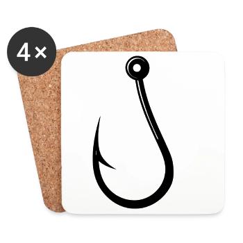 Fish hook - Coasters (set of 4) - white - Front