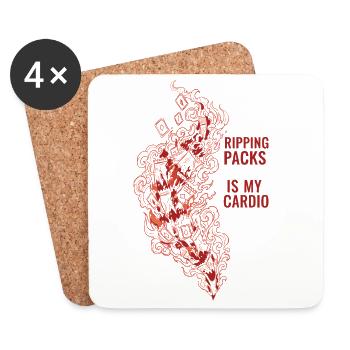 Ripping Packs Is My Cardio Trading Card Collector - Untersetzer (4er-Set) - Weiß - Vorne