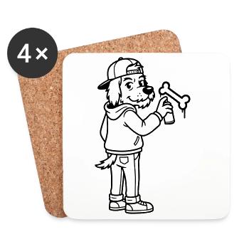 Street Art Graffiti - Coasters (set of 4) - white - Front