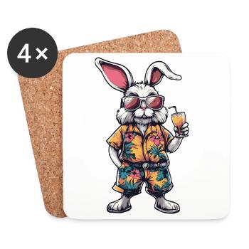 Hase Comic Sommer - Untersetzer (4er-Set) - Weiß - Vorne