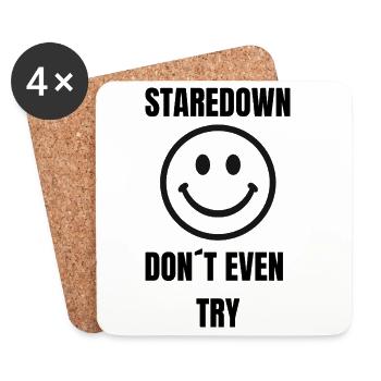 Staredown Smile– Don't Even Try - Untersetzer (4er-Set) - Weiß - Vorne