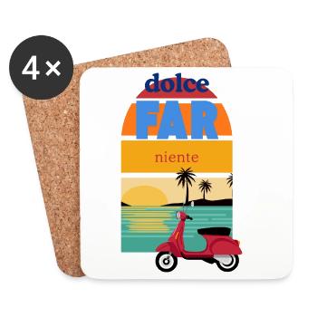 Dolce Far Niente Retro Sunset - Untersetzer (4er-Set) - Weiß - Vorne