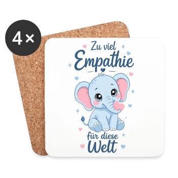 Empathie Elefant Geschenk - Untersetzer (4er-Set) - Weiß - Vorne