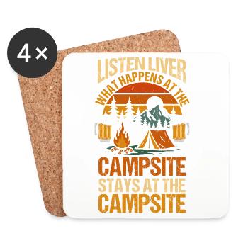 Camping Bonfire Camp Life Forest Camper - Untersetzer (4er-Set) - Weiß - Vorne