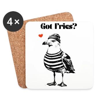 Got Fries? Möwe - Untersetzer (4er-Set) - Weiß - Vorne
