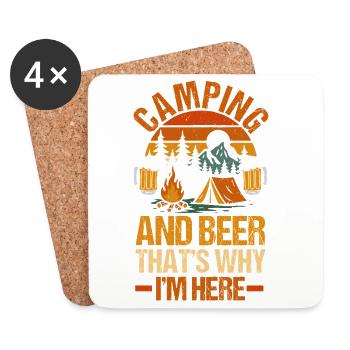 Camping Beer Camp Life Forest Camper - Coasters (set of 4) - white - Front