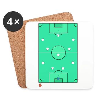 Modern 433 Football Offensive Tactics - Coasters (set of 4) - white - Front