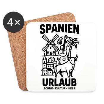 Spanien Urlaub - Untersetzer (4er-Set) - Weiß - Vorne