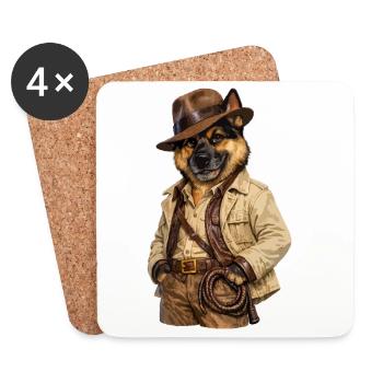 Sheepdog Indi - Coasters (set of 4) - white - Front