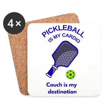 Pickleball is my Cardio - Lustiges Shirt - Untersetzer (4er-Set) - Weiß - Vorne