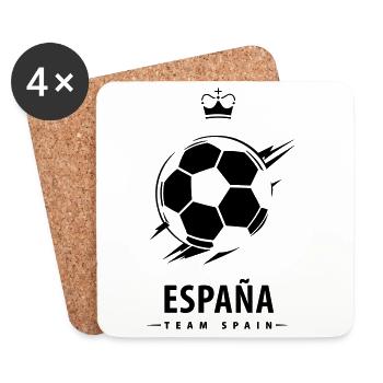 Spain Football Supporter Soccer Fan Design - Coasters (set of 4) - white - Front