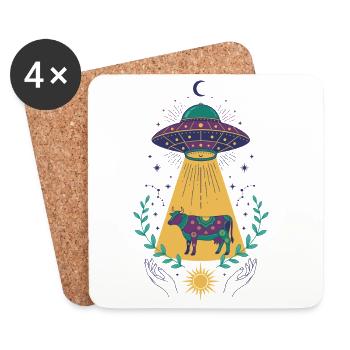 Symbole de la Géométrie Sacrée de la Méditation Spirituale - Dessous de verre (lot de 4) - blanc - Devant