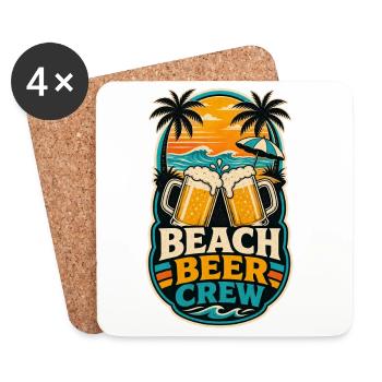 Beach Beer Crew Shirt - Coasters (set of 4) - white - Front