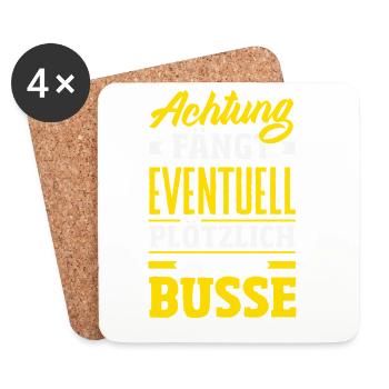 Achtung Über Busse Reden - Untersetzer (4er-Set) - Weiß - Vorne
