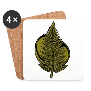 Minimal Forest Symbol Nature Streetwear - Coasters (set of 4) - white - Front