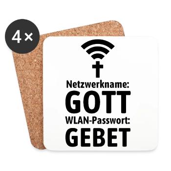 Verbinde dich mit Gott - Gebet WLAN - Untersetzer (4er-Set) - Weiß - Vorne