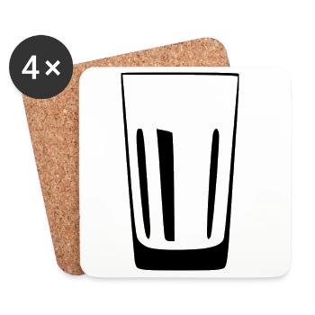 Glas Gastronomie Barkeeper Geschenk - Untersetzer (4er-Set) - Weiß - Vorne