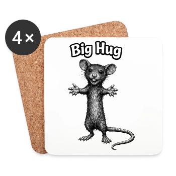 Große Umarmung Ratte - Untersetzer (4er-Set) - Weiß - Vorne