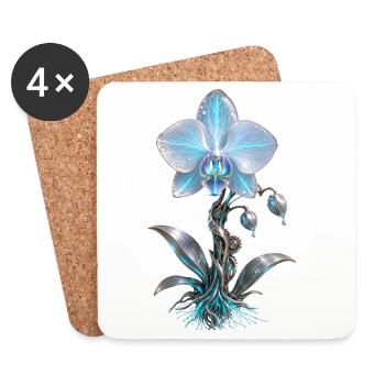 Mechanical Azure Orchid - Coasters (set of 4) - white - Front