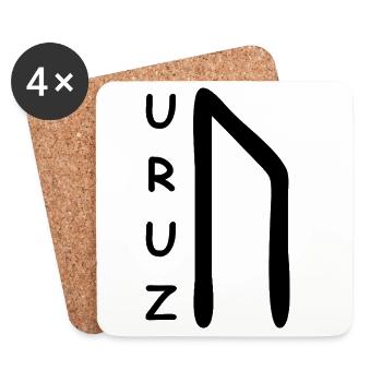 Uruz Rune Runen - Untersetzer (4er-Set) - Weiß - Vorne