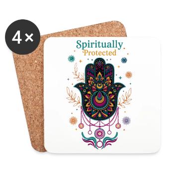 Spiritualität Spirituell geschützte Heilige Geometrie - Untersetzer (4er-Set) - Weiß - Vorne