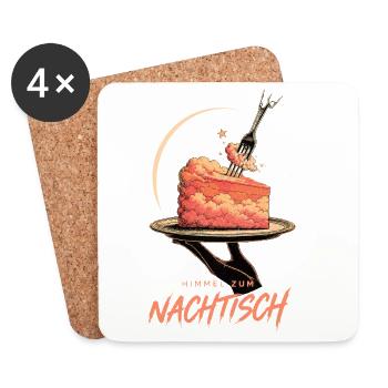 Himmel zum Nachtisch – Wolkenkuchen - Untersetzer (4er-Set) - Weiß - Vorne