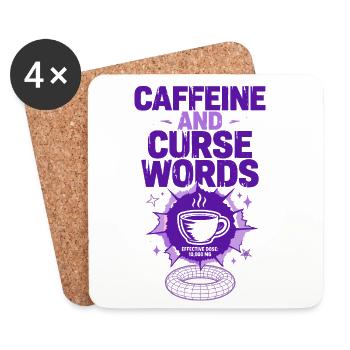 Caffeine and Curse Words - Untersetzer (4er-Set) - Weiß - Vorne