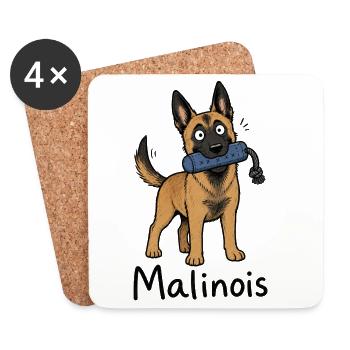 Malinois Dog Puppy - Coasters (set of 4) - white - Front