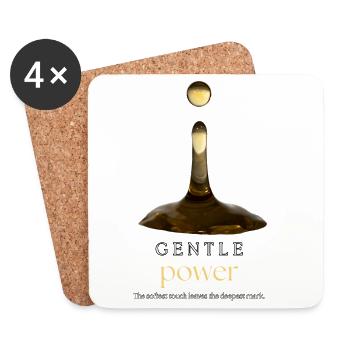 Gentle Power Minimalist Quote Design - Coasters (set of 4) - white - Front