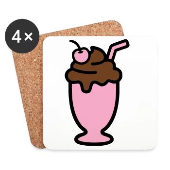 Milchshake Eiscreme Icon - Coasters (set of 4) - white - Front