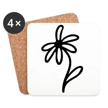 Flower - Coasters (set of 4) - white - Front