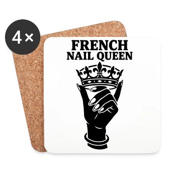 French Nail Queen Cosmetic Manicure - Coasters (set of 4) - white - Front